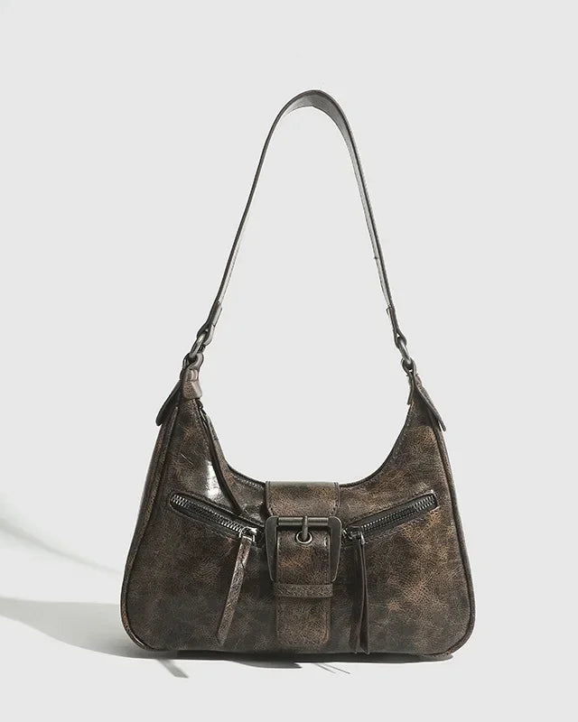 Retro belt clasp shoulder bag - alternate view