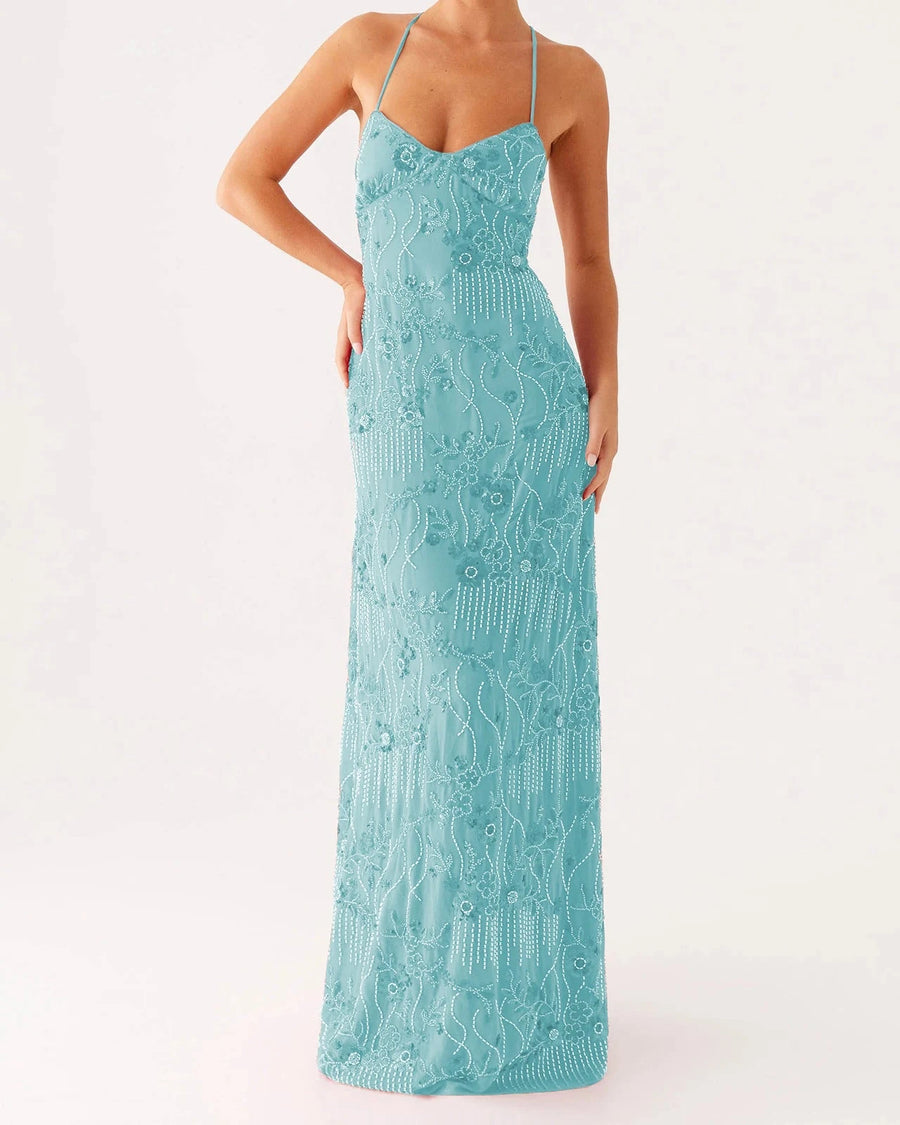 Sequin Floral Cami Maxi Dress