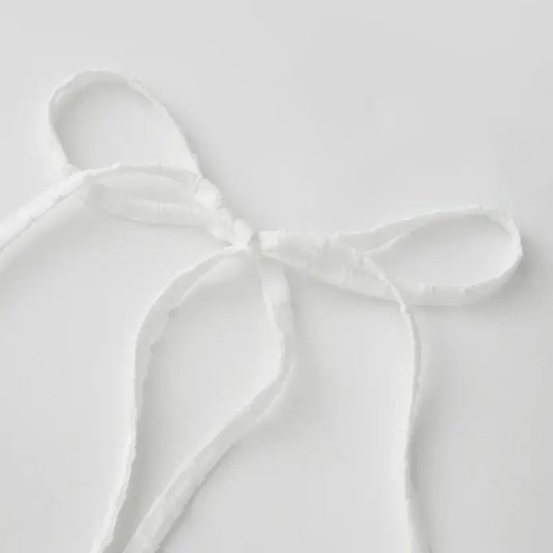 Ruffle hem halter top on model - view 5