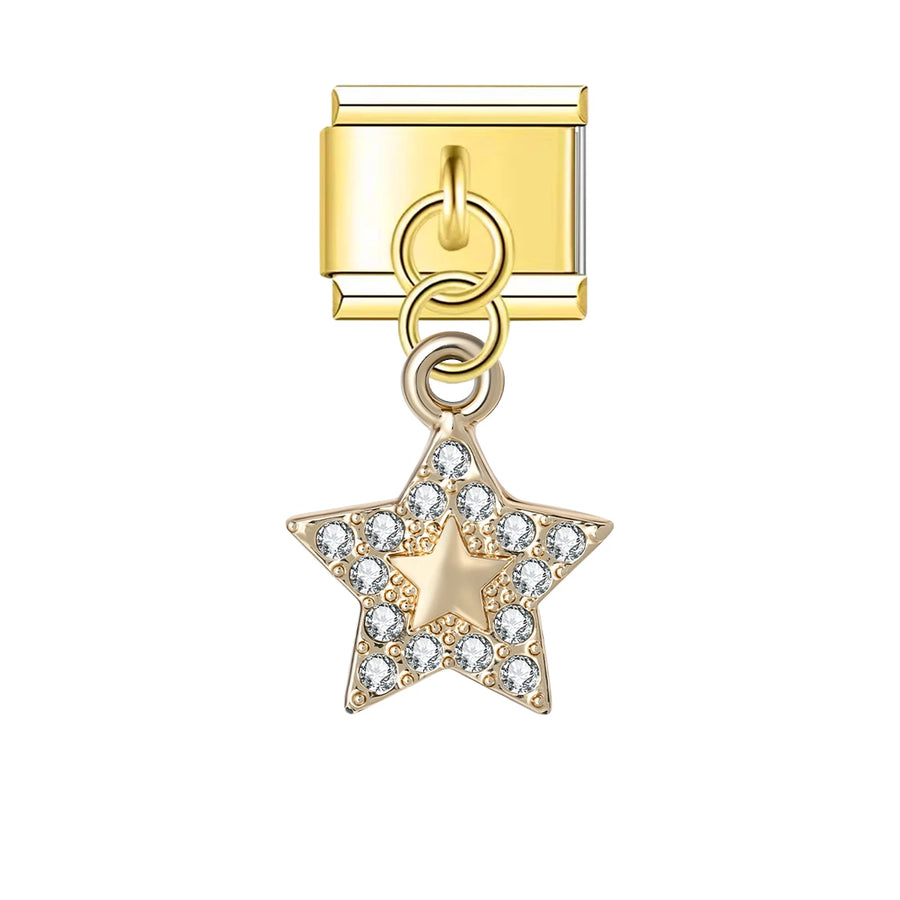 Enamel dangle Italian charm bracelet charm - view 5