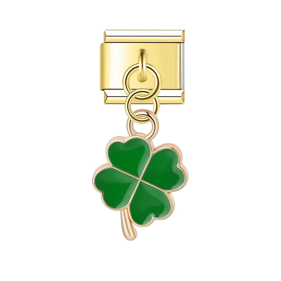 Enamel dangle Italian charm bracelet charm - alternate view