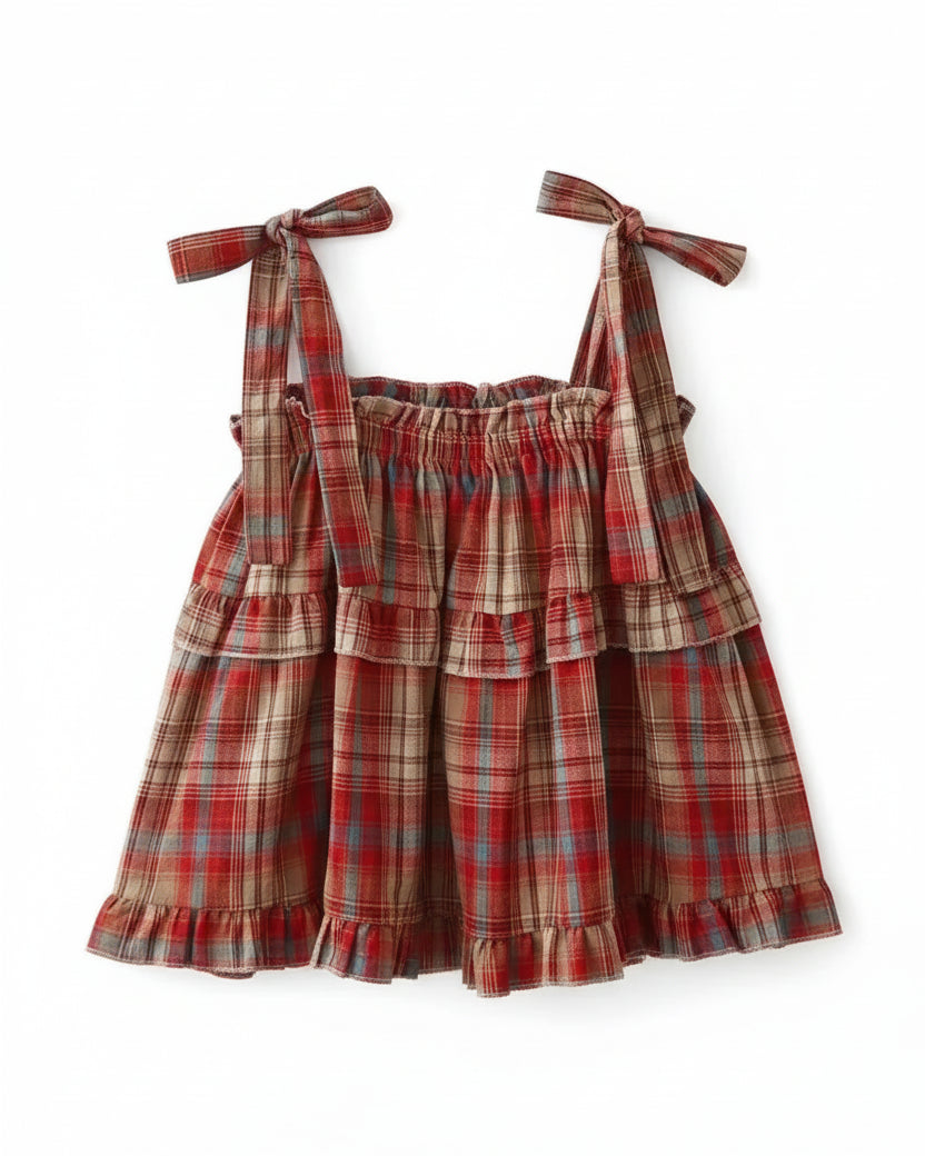 Plaid Baby Doll Top