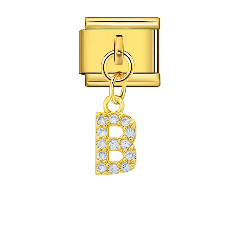 Dangling rhinestone alphabet charm detail - view 8