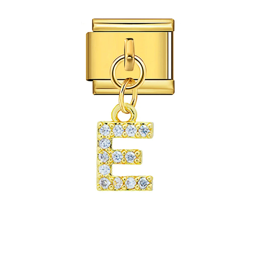 Dangling rhinestone alphabet charm detail - view 15