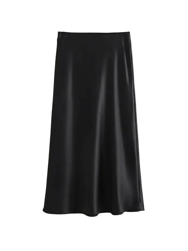 Satin Midi Skirt — alternate view