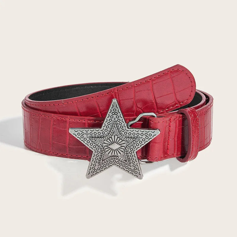 Star buckle belt flat lay - view 6