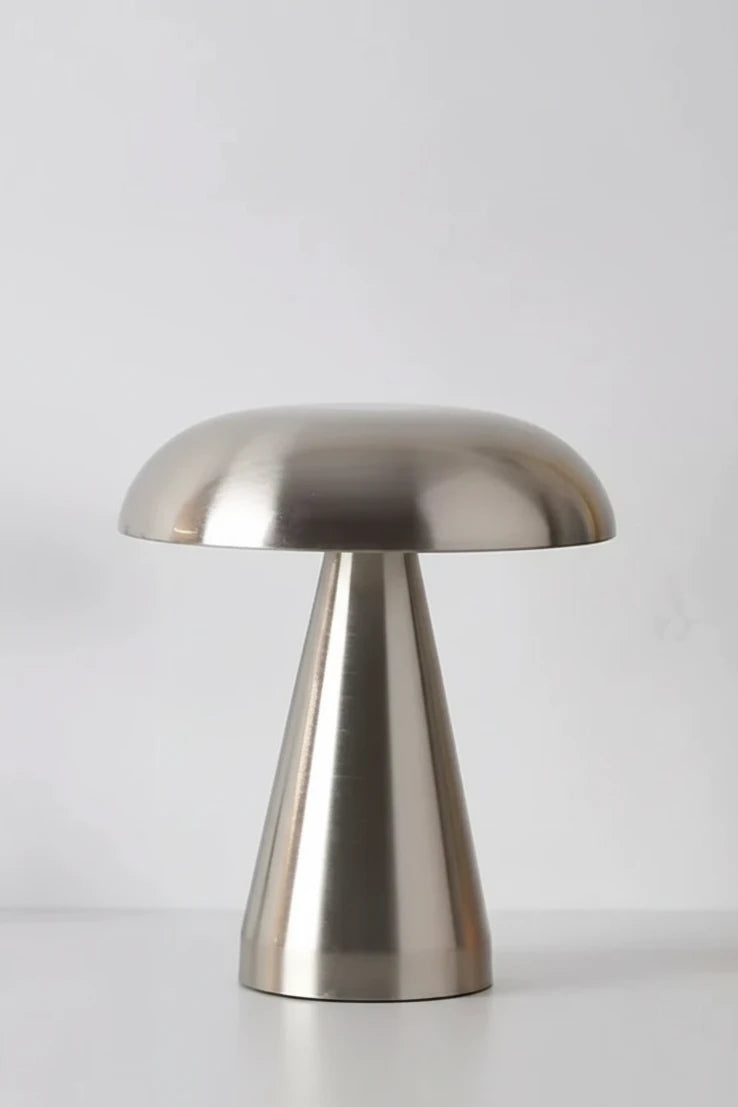Retro mushroom touch lamp glowing