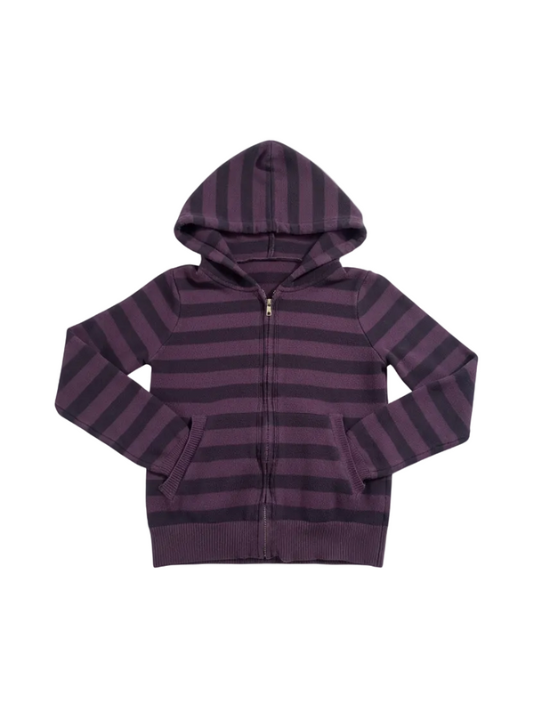 Purple Striped Zip Hoodie — alternate view