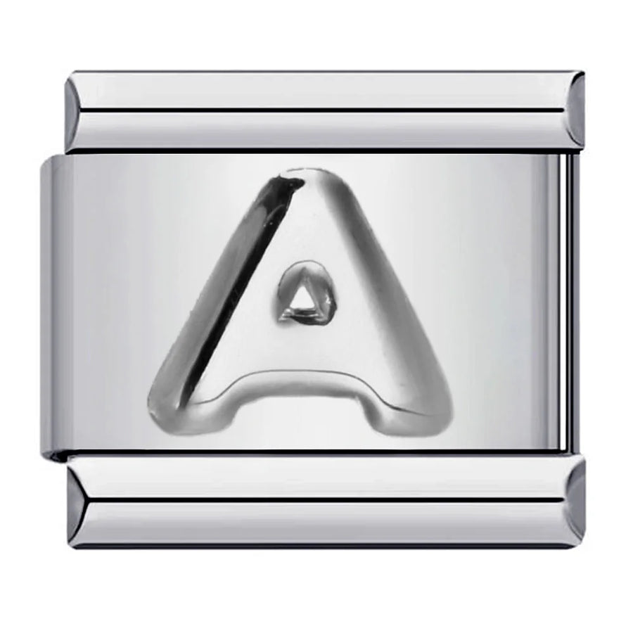 Silver letter Italian charm on bracelet - view 30