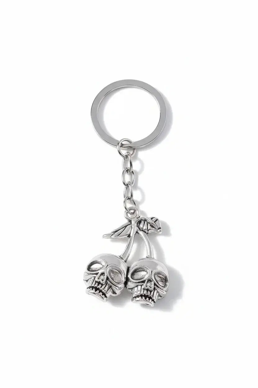 Skull cherry pendant keychain