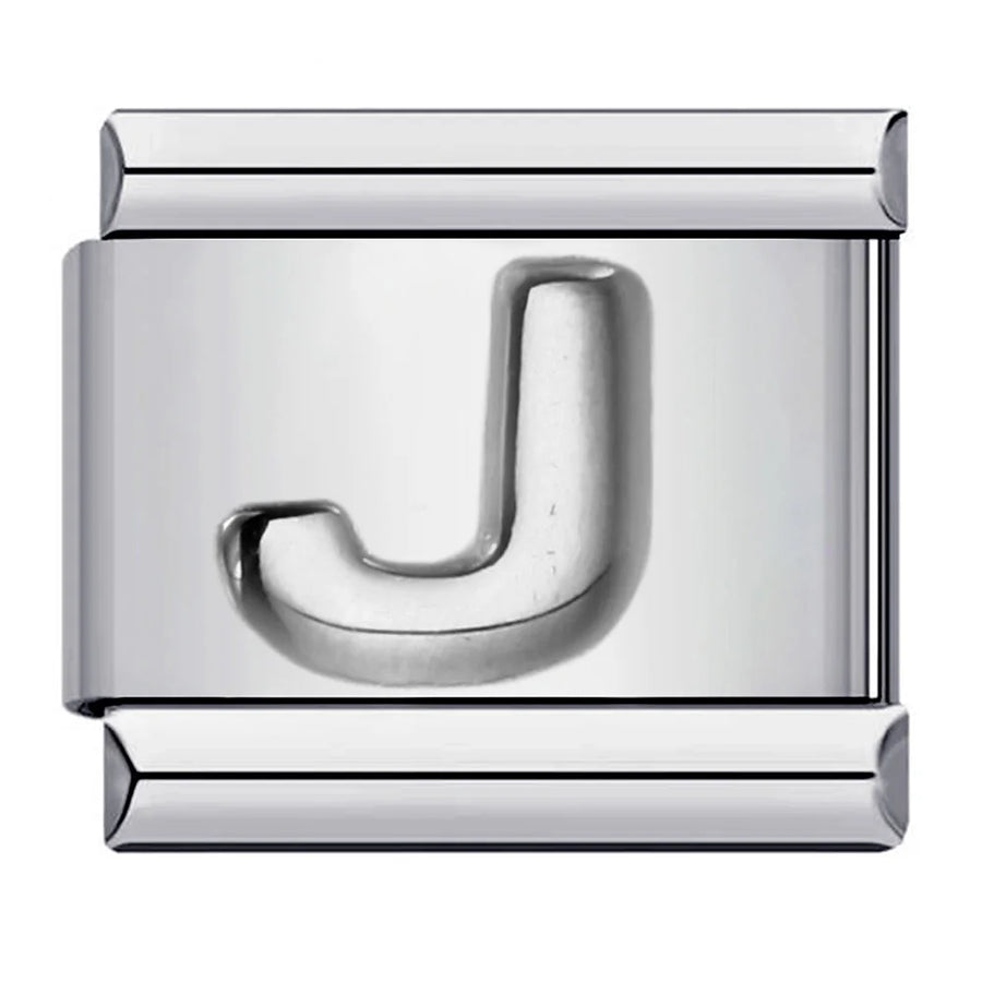 Silver letter Italian charm on bracelet - view 33