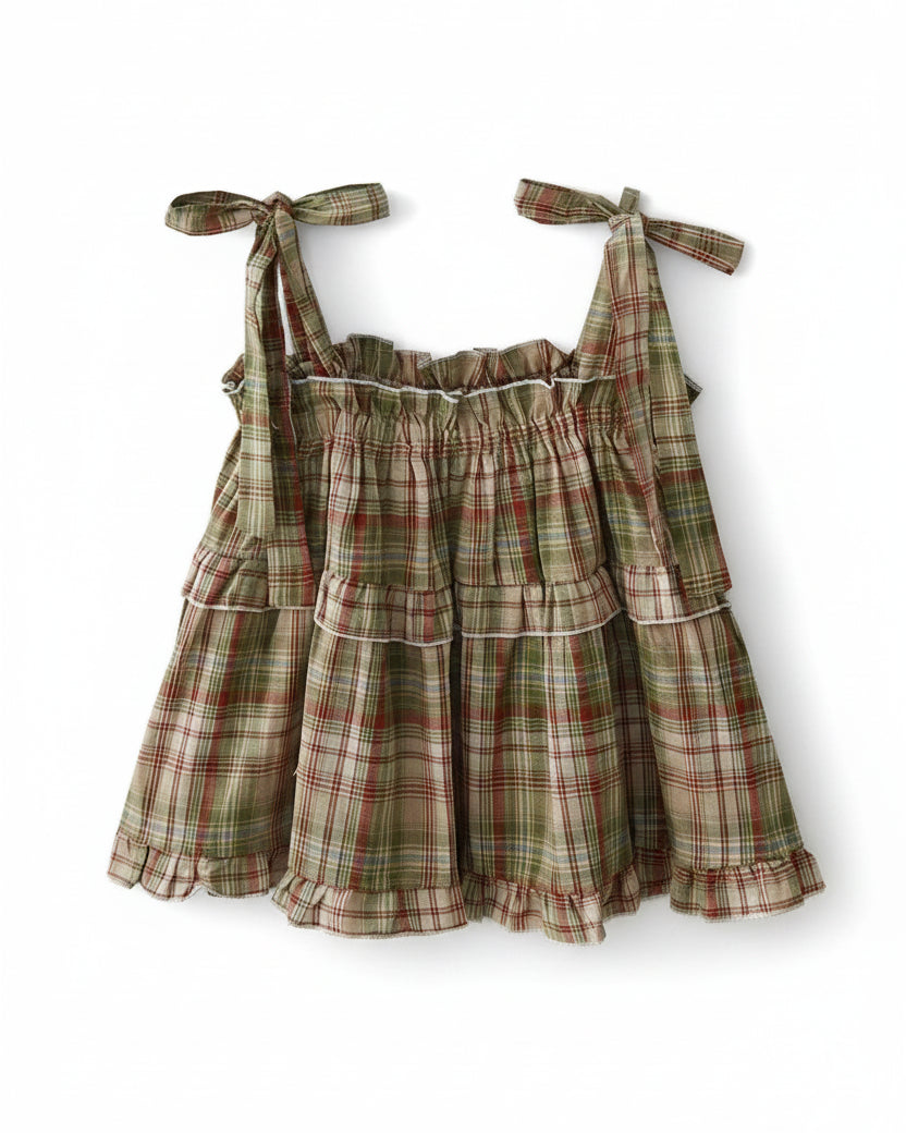 Plaid Baby Doll Top