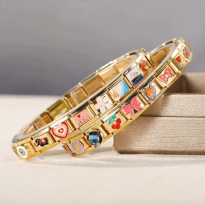 Italian charms collection one on bracelet - view 8
