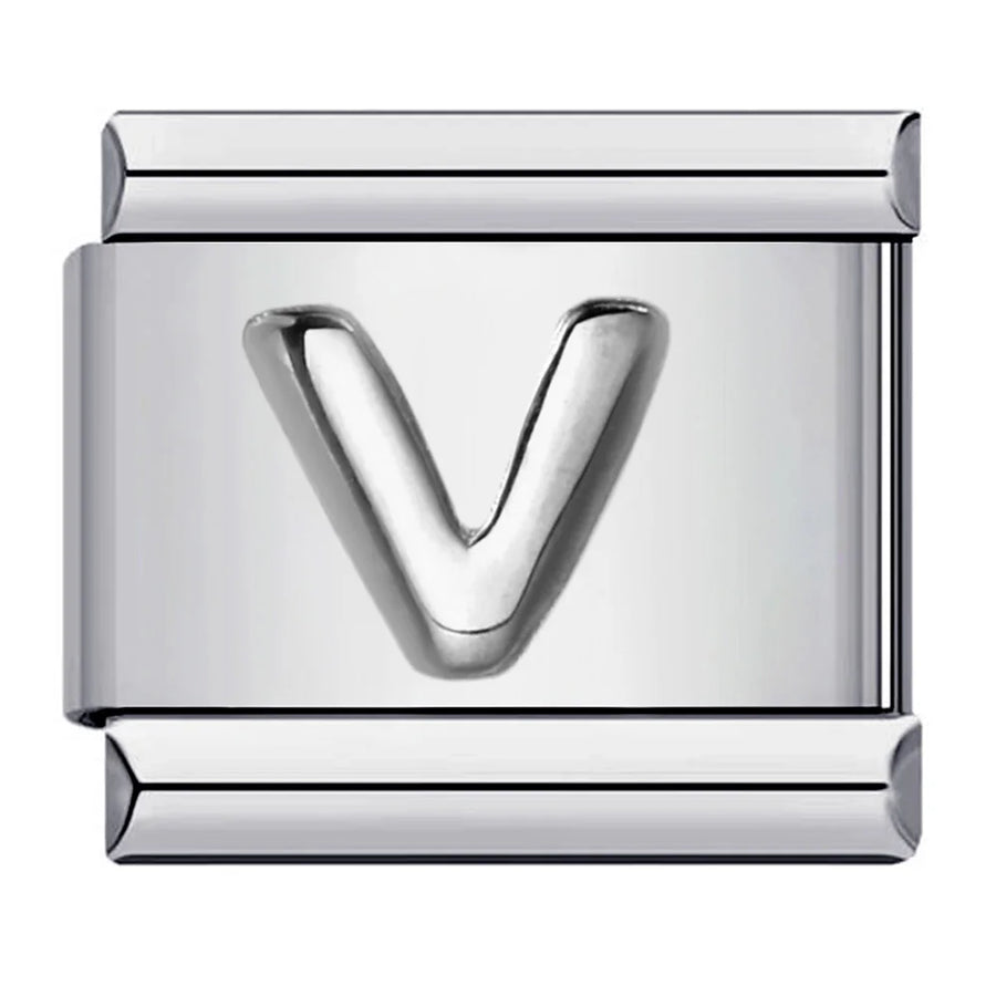 Silver letter Italian charm on bracelet - view 15