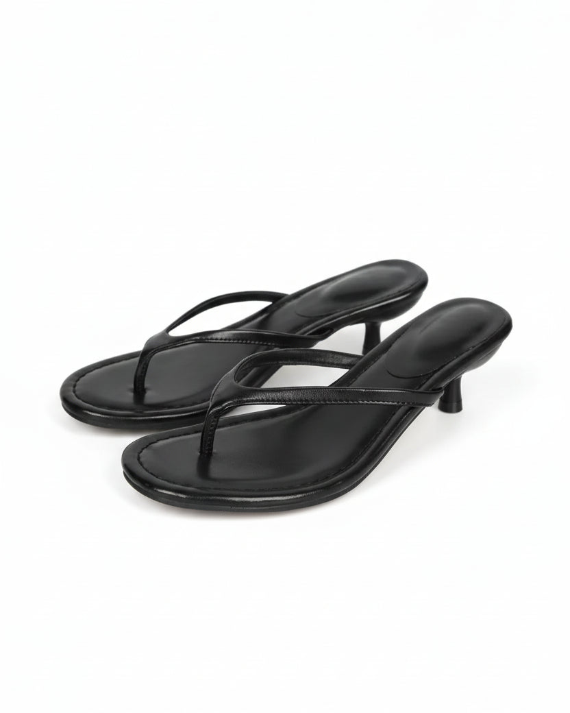 Kitten Heel Thong Sandals