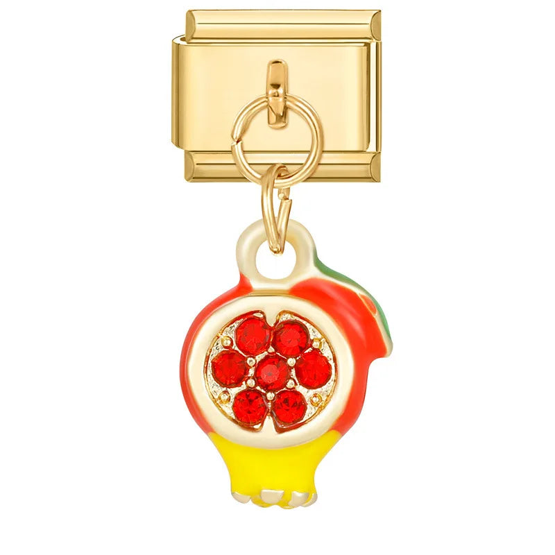 Enamel dangle Italian charm bracelet charm - view 20