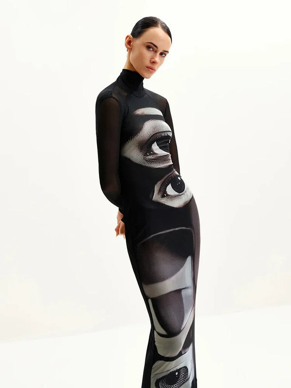 Eye Print Maxi Dress — alternate view