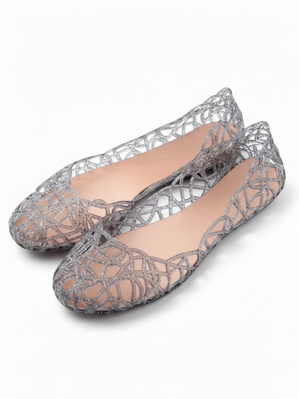Clear Glitter Hollow Jelly Sandals — alternate view