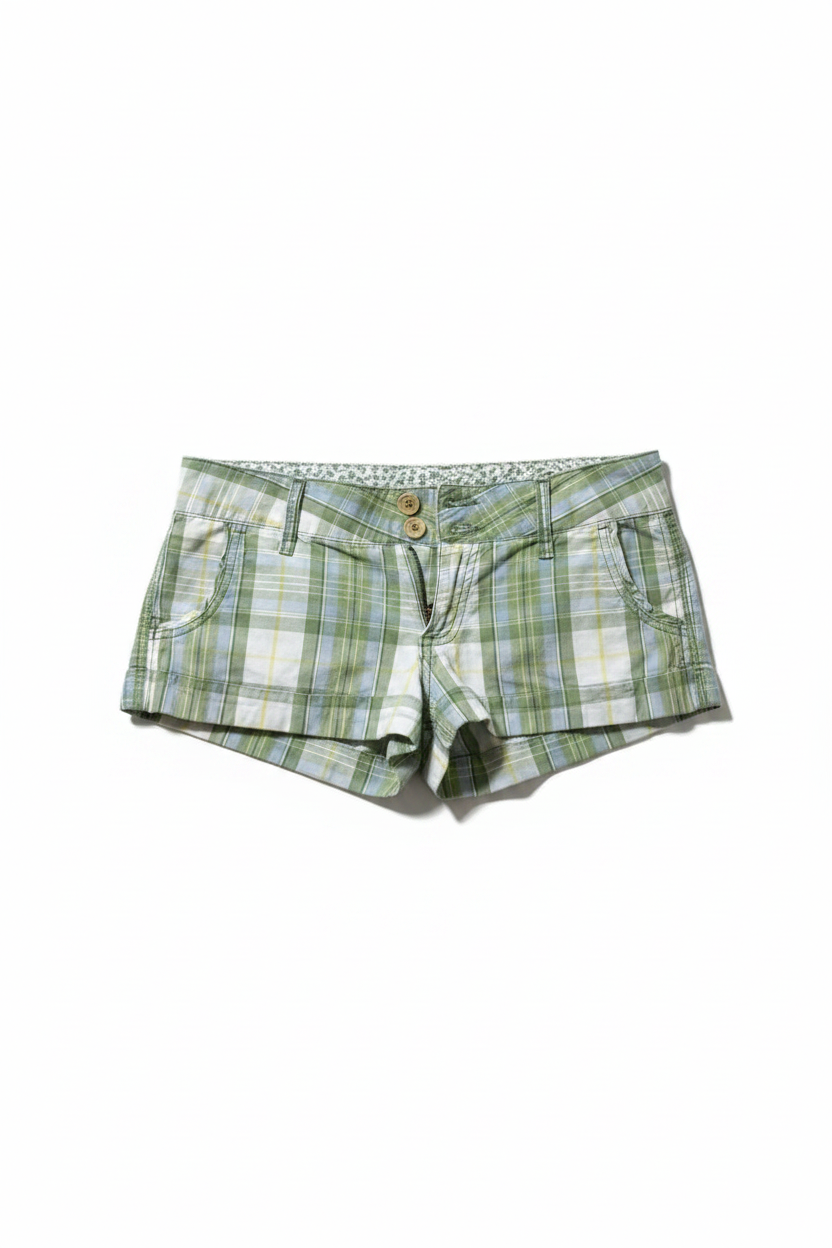 Plaid Low Rise Shorts