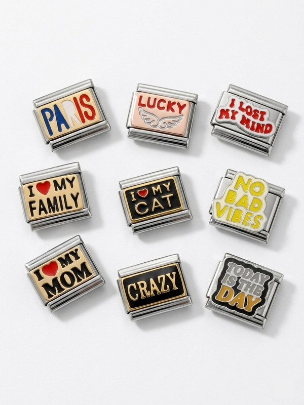 Enamel slogan Italian charm collection