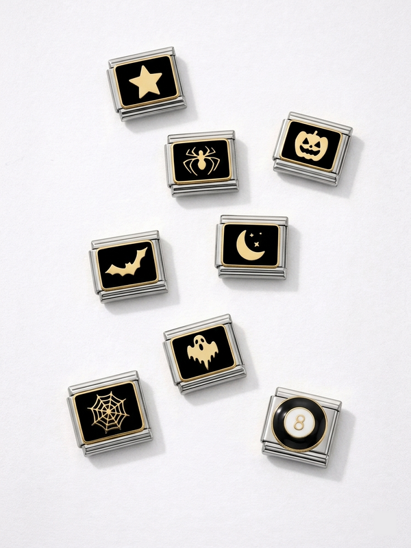 Spooky Halloween enamel Italian charms
