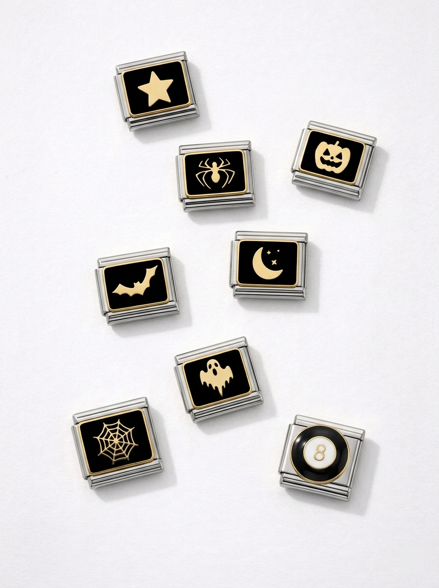 Spooky Halloween enamel Italian charms