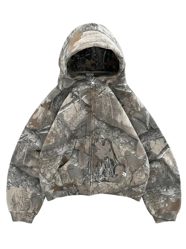 Boxy Camo Zip Hoodie — alternate view