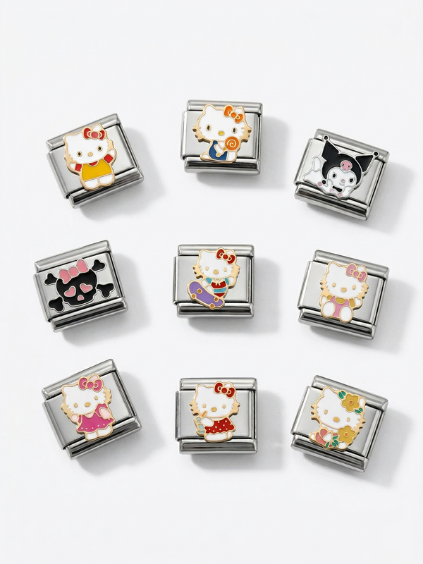 Hello Kitty Italian charm collection on bracelet