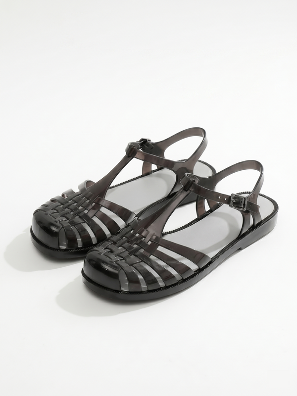 Square Toe Hollow Jelly Sandals — alternate view