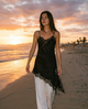 Asymmetrical Lace Satin Slip Dress