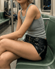 Low Rise Leather Shorts