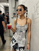 Newsprint Handkerchief Hem Dress
