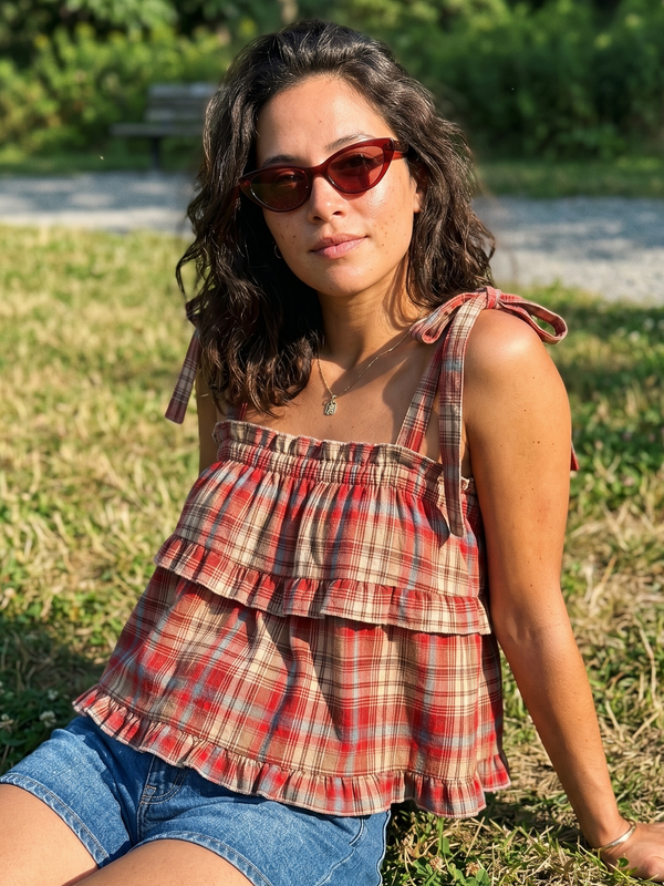 Plaid Baby Doll Top