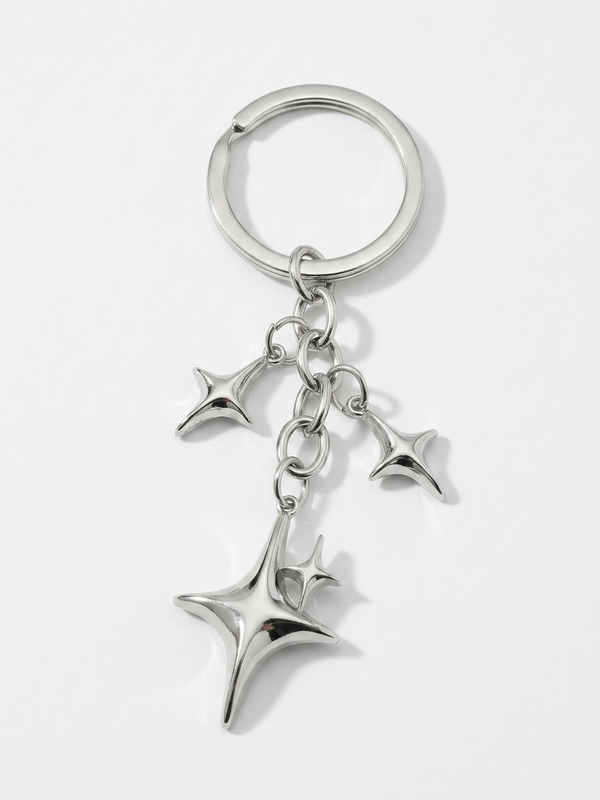 Star Moon Metal Keychain
