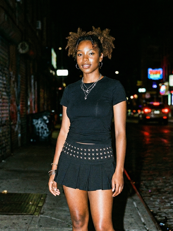 Studded Pleated Mini Skirt