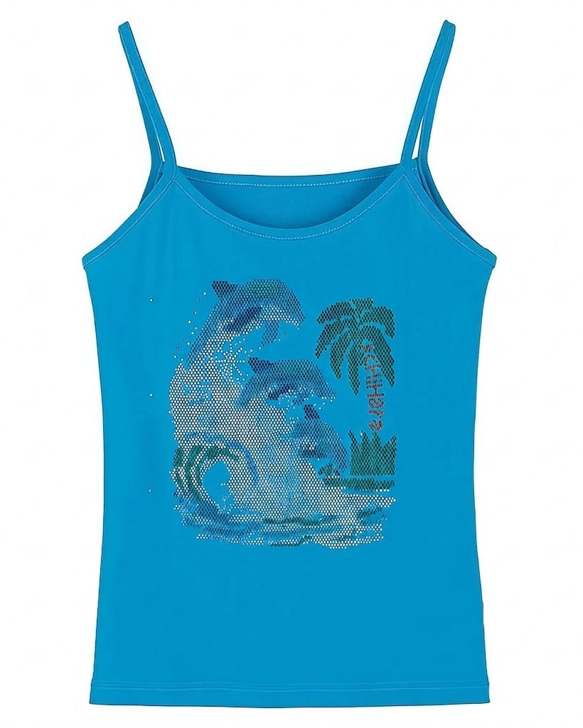 Dolphin Rhinestone Tank Top