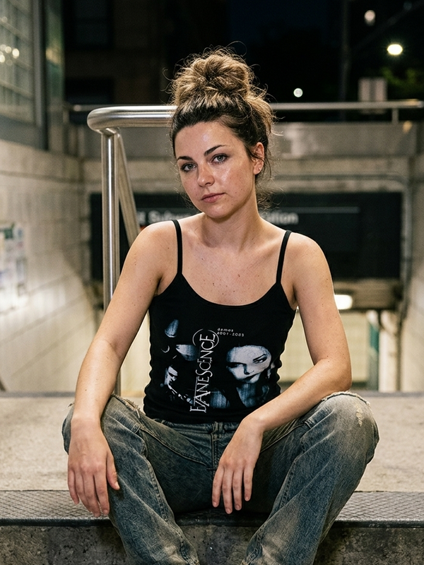 Evanescence graphic cami top on model