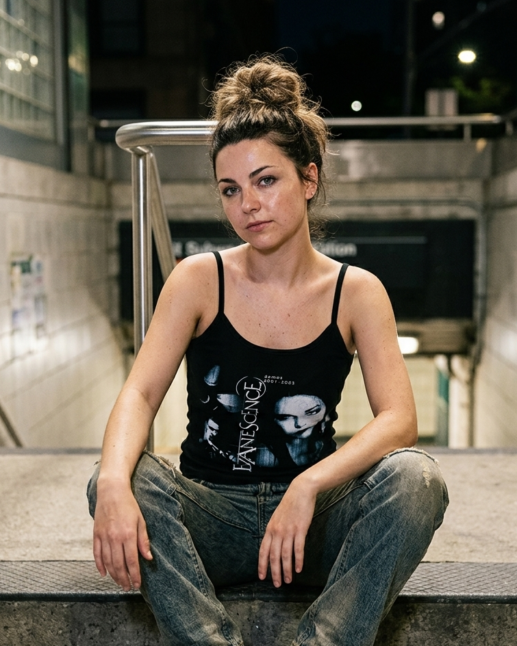 Evanescence graphic cami top on model