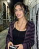 Purple Striped Zip Hoodie