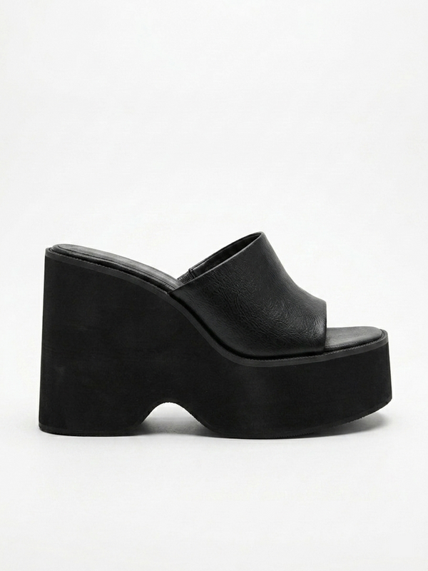 Square Toe Platform Mule Slides — alternate view