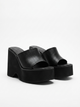 Square Toe Platform Mule Slides